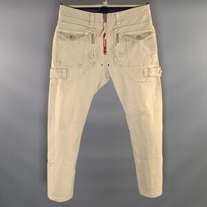 DSQUARED2 Mens Cotton Cargo Pants Beige Size 30